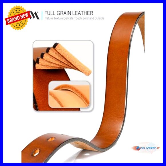 Full Grain Leather Belt with Vintage Buckle, 1.1\